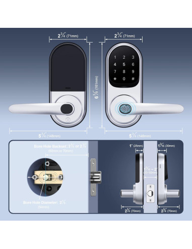 Cerradura Inteligente Dermum con Huella Digital y Teclado