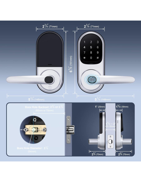 Cerradura Inteligente Dermum con Huella Digital y Teclado