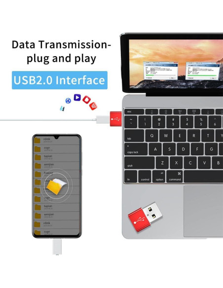 Adaptador BoxWave USB-A a C para Chromecast - Paquete de 5