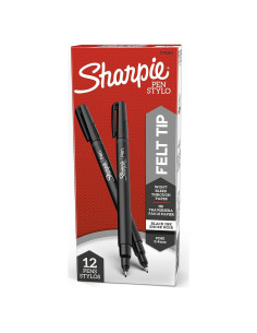 Marcadores de Punta Fina Sharpie Negros 0.4mm - Set de 12