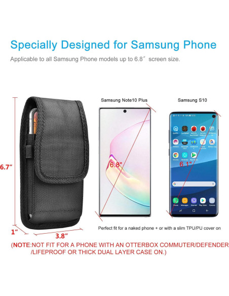 Funda de Teléfono Tiflook Nylon para Samsung Galaxy Negra