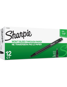 Marcadores de Punta Fina Sharpie Negros 0.4mm - Set de 12 2