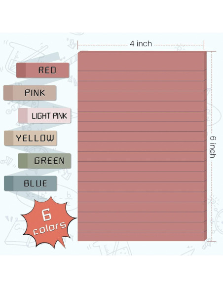 Notas Adhesivas Rayadas YEECOK 10x15 cm Vintage 360 Hojas