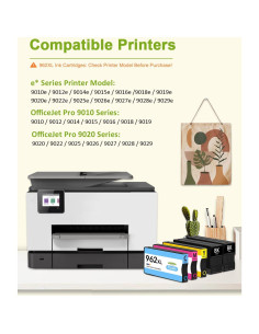 Cartuchos de Tinta 962XL Mooxrbog - Paquete de 5 (2 Negro, 1 Cian, 1 Magenta, 1 Amarillo) 2