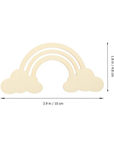 Recortes de Madera Arcoíris EXCEART 20PCS para DIY 2