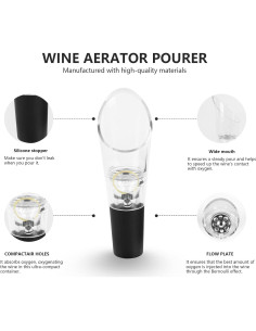 Aerador de Vino Tyzine Premium con Vertedor - Paquete de 2 2