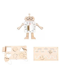 Tablero Ocupado Montessori para Niños de Madera 16x10cm