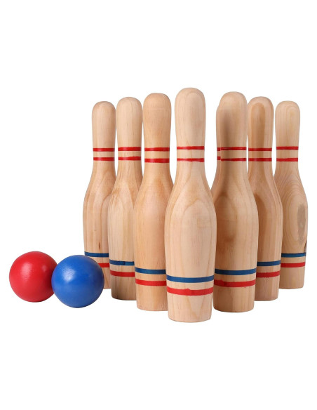 Conjunto de bolos de césped STERLING 10 pines de madera 11"