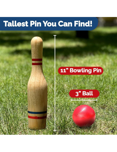 Conjunto de bolos de césped STERLING 10 pines de madera 11"