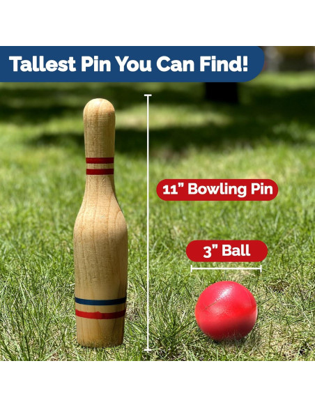 Conjunto de bolos de césped STERLING 10 pines de madera 11"