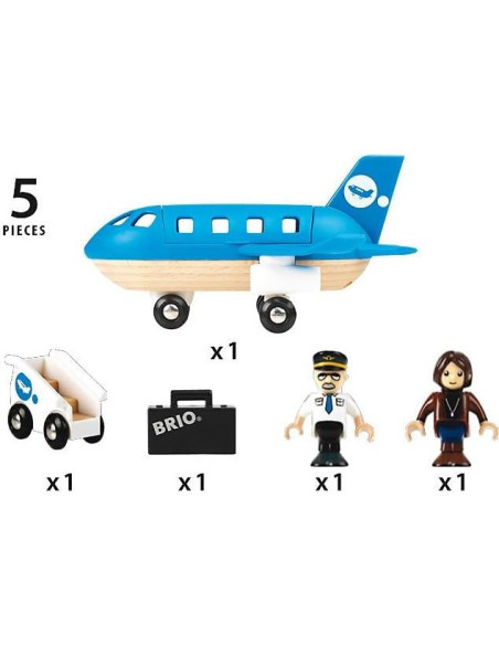 Avión de Madera BRIO 33306 | Juguete Creativo 5 Piezas