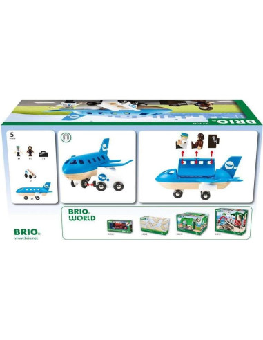 Avión de Madera BRIO 33306 | Juguete Creativo 5 Piezas
