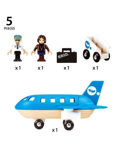Avión de Madera BRIO 33306 | Juguete Creativo 5 Piezas
