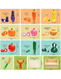 Juego de Comida de Madera para Niños HOTMOODSY 24.5x16 cm 2