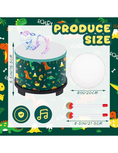 Batería de Suelo Boao para Niños 20.3 x 16.5 cm Dinosaurio