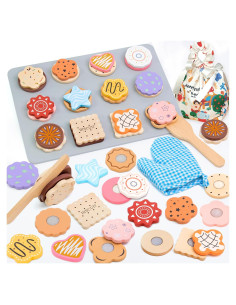 Juego de Hornear Galletas de Madera Masonbaby 29 Piezas