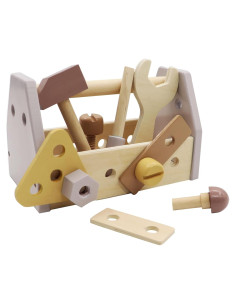 Kit de Herramientas Montessori para Niños - Caja de Madera Amarilla