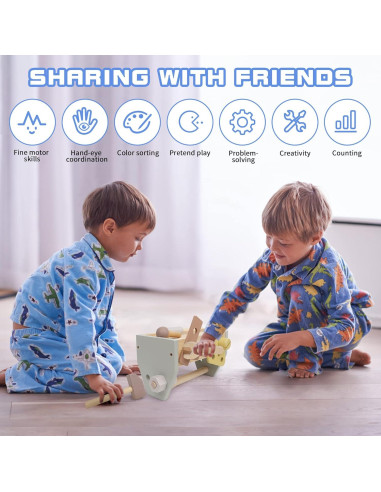 Kit de Herramientas Montessori para Niños - Caja de Madera Amarilla