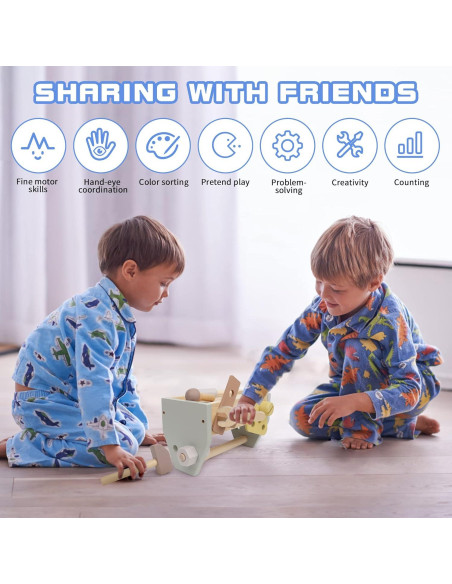 Kit de Herramientas Montessori para Niños - Caja de Madera Amarilla