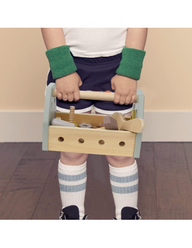 Kit de Herramientas Montessori para Niños - Caja de Madera Amarilla