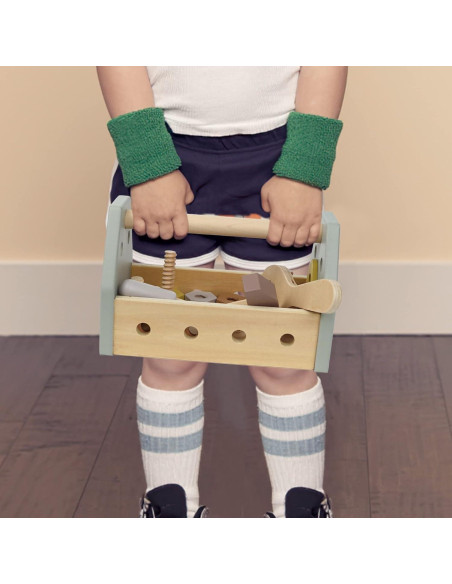 Kit de Herramientas Montessori para Niños - Caja de Madera Amarilla