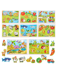 Rompecabezas de Madera Chivao 8 Piezas Animales 30x22.5cm