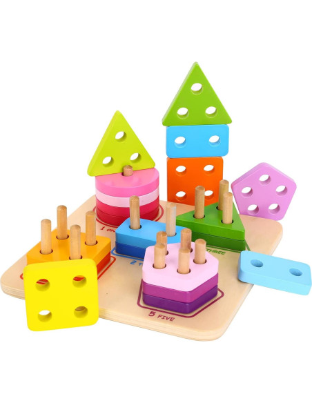 Clasificador de Formas Geométricas de Madera TOOKYLAND - 21 Piezas