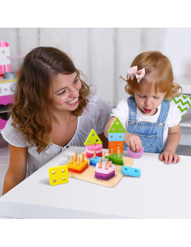 Clasificador de Formas Geométricas de Madera TOOKYLAND - 21 Piezas