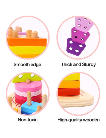 Clasificador de Formas Geométricas de Madera TOOKYLAND - 21 Piezas