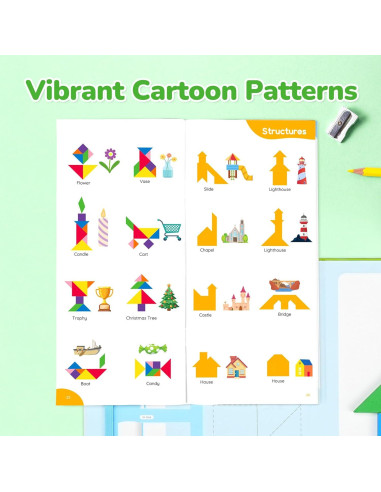 Rompecabezas Tangram Magnético BenBen 18.4x25.4 cm para Viaje