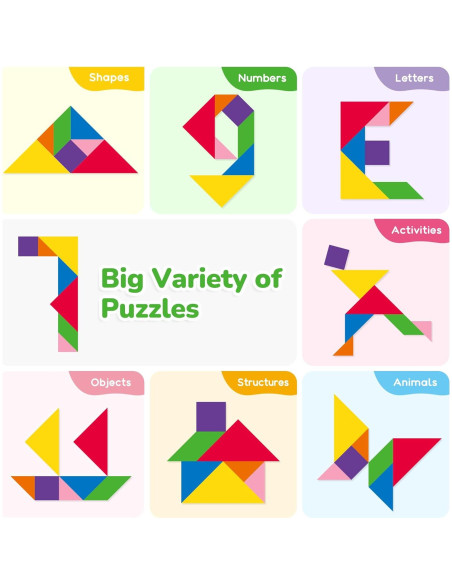 Rompecabezas Tangram Magnético BenBen 18.4x25.4 cm para Viaje