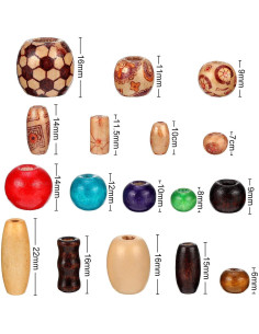 Conjunto de cuentas de madera Gejoy 800 Pcs para DIY 2