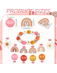 200 Perlas de Madera Arcoíris Waydress para Manualidades DIY 2