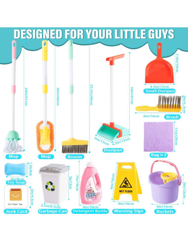 Juego de Limpieza para Niños TUZT 14 Piezas Ajustables