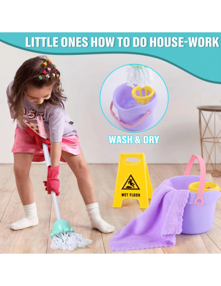 Juego de Limpieza para Niños TUZT 14 Piezas Ajustables