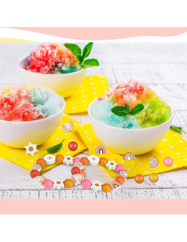 200 Perlas de Madera Arcoíris Waydress para Manualidades DIY