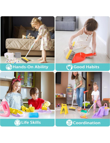 Juego de Limpieza para Niños TUZT 14 Piezas Ajustables