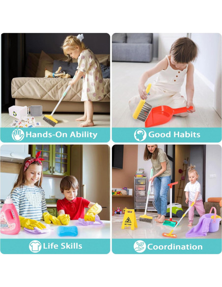 Juego de Limpieza para Niños TUZT 14 Piezas Ajustables