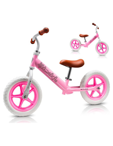 Bicicleta de Equilibrio SIMEIQI 12" Rosa Ajustable para Niños
