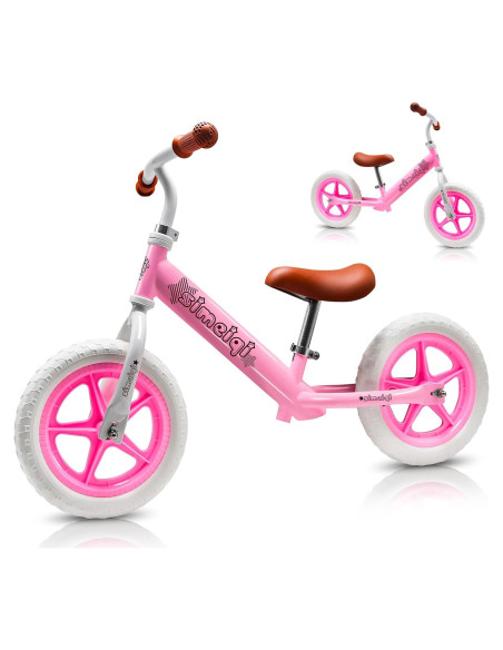 Bicicleta de Equilibrio SIMEIQI 12" Rosa Ajustable para Niños