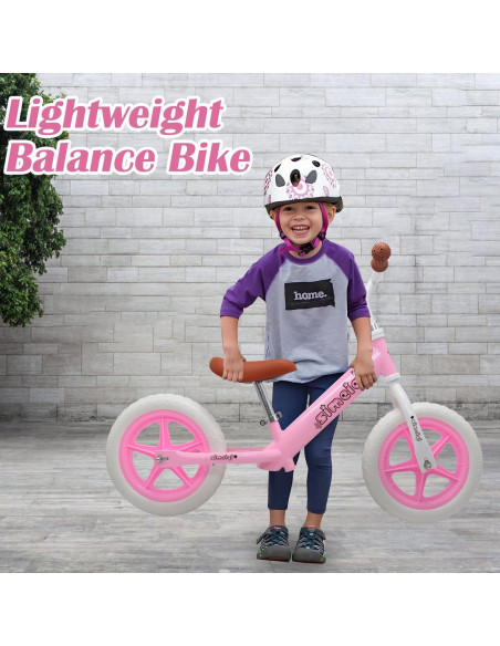 Bicicleta de Equilibrio SIMEIQI 12" Rosa Ajustable para Niños