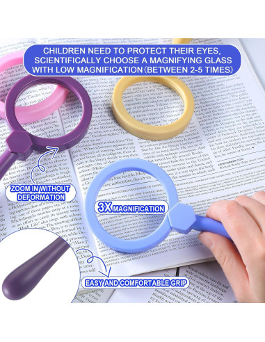 12 Lupas de Mano para Niños Saysurey 3.5x Irrompibles