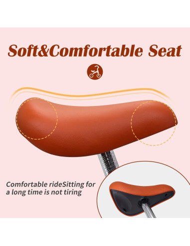 Bicicleta de Equilibrio SIMEIQI 12" Rosa Ajustable para Niños