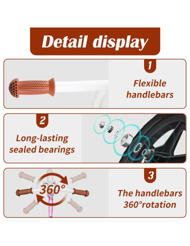 Bicicleta de Equilibrio SIMEIQI 12" Rosa Ajustable para Niños