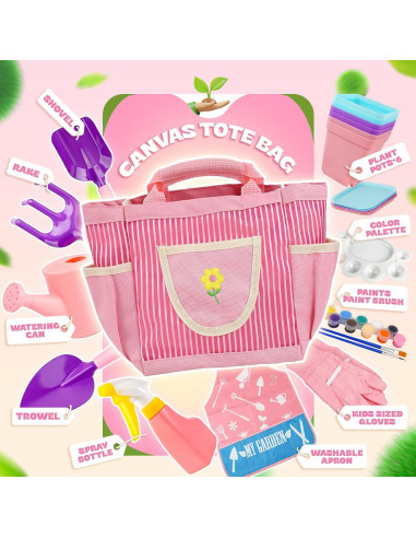 Juego de Jardinería para Niños SMILESSKIDDO Rosa - 10 Piezas