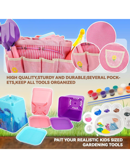 Juego de Jardinería para Niños SMILESSKIDDO Rosa - 10 Piezas