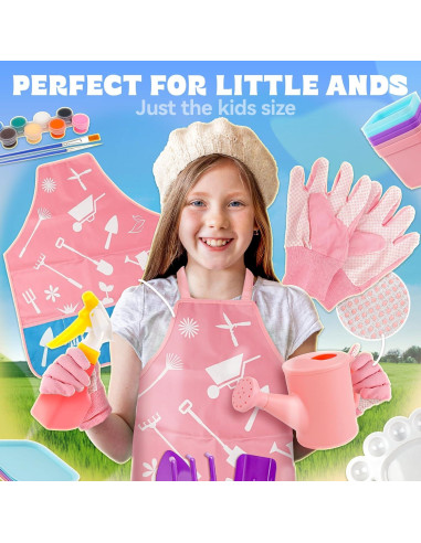 Juego de Jardinería para Niños SMILESSKIDDO Rosa - 10 Piezas