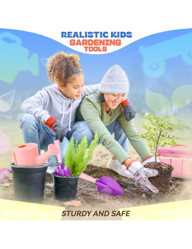 Juego de Jardinería para Niños SMILESSKIDDO Rosa - 10 Piezas