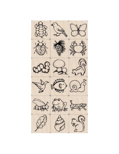 Conjunto de Tinta y Sellos de Madera Hero Arts LL373 - Naturaleza