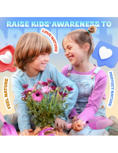 Juego de Jardinería para Niños SMILESSKIDDO Rosa - 10 Piezas